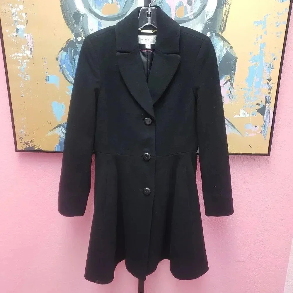 Trina Turk Black Wool Coat